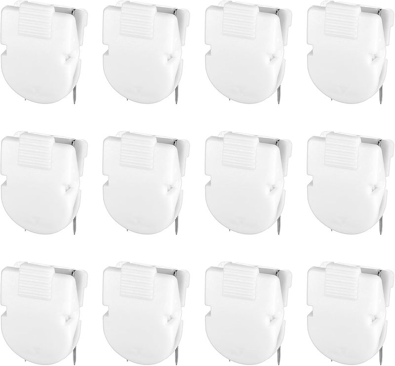 LIQWEI 12Pcs Cubicle Clips, Fabric Partition Panel Wall Clip Cubicle Accessories Office Photos Wall for Notes Memos Standard Size(White) - Image 1